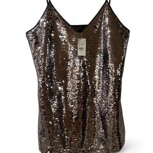 Ann Taylor Gold Sequin Camisole Top